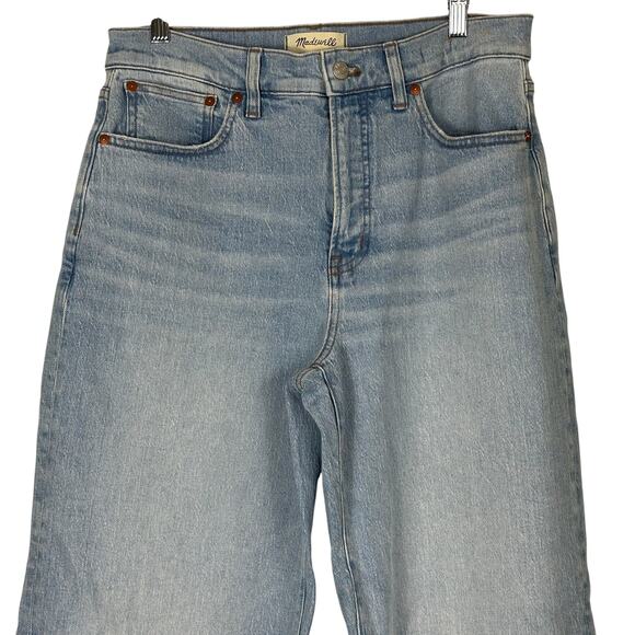 Madewell The Perfect Vintage Wide Leg Crop Jeans Womens 29T Light Wash Clean - Picture 3 of 8